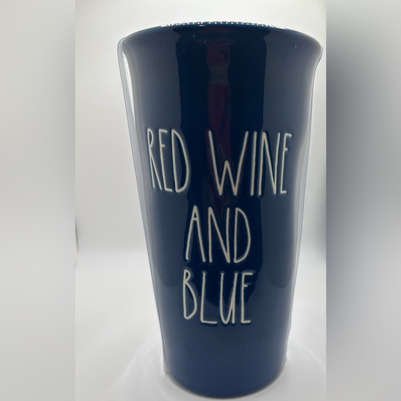 NWT Rae Dunn Red Wine & Blue Travel Mug - Picture 3 of 6